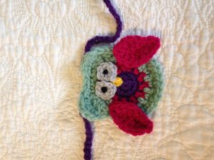 Crocheted owl bunting.