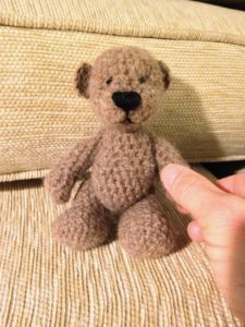 Little brown Alpaca wool , crocheted bear.
