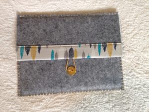 Fabric and felt tablet case. 