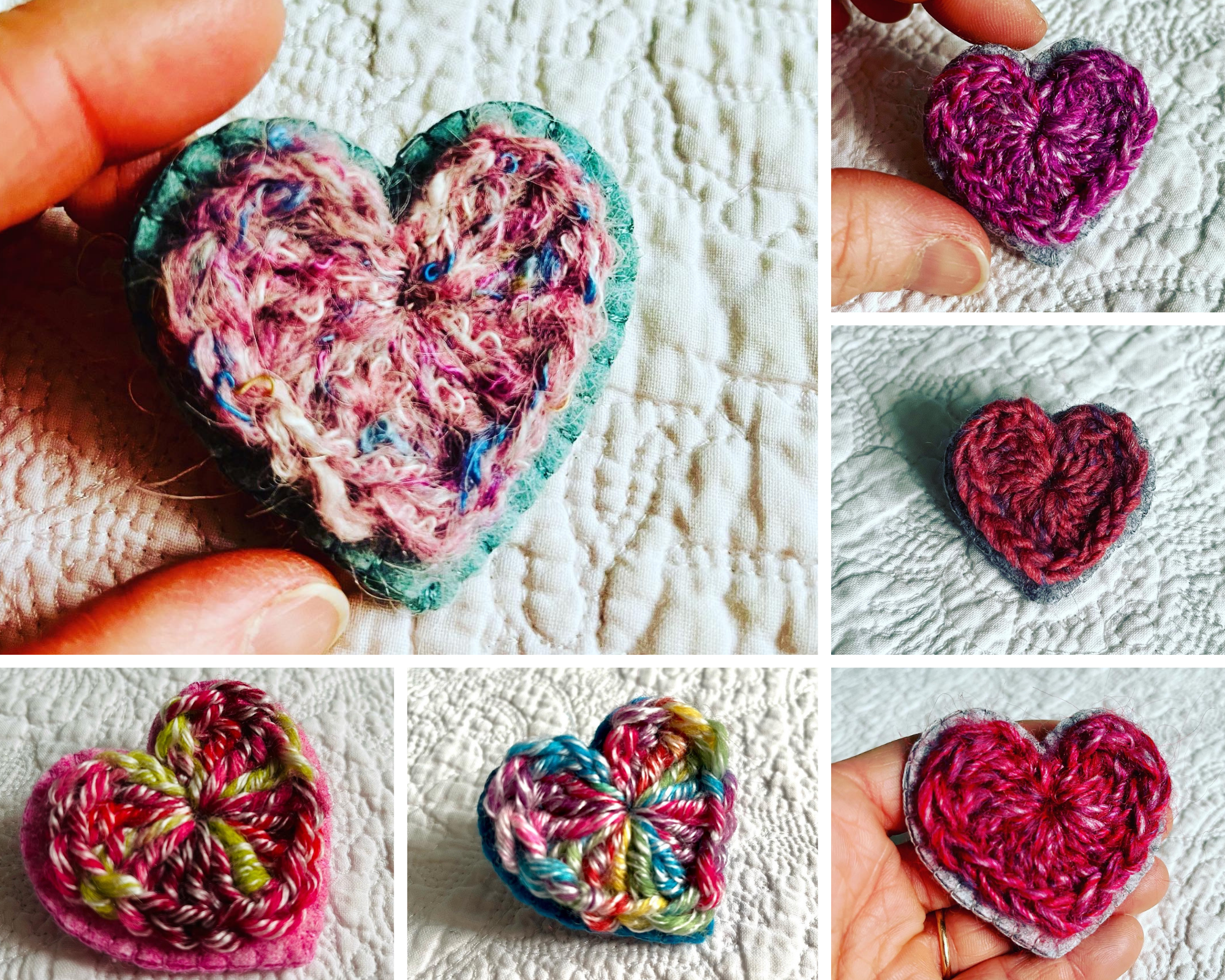 Heart brooches.