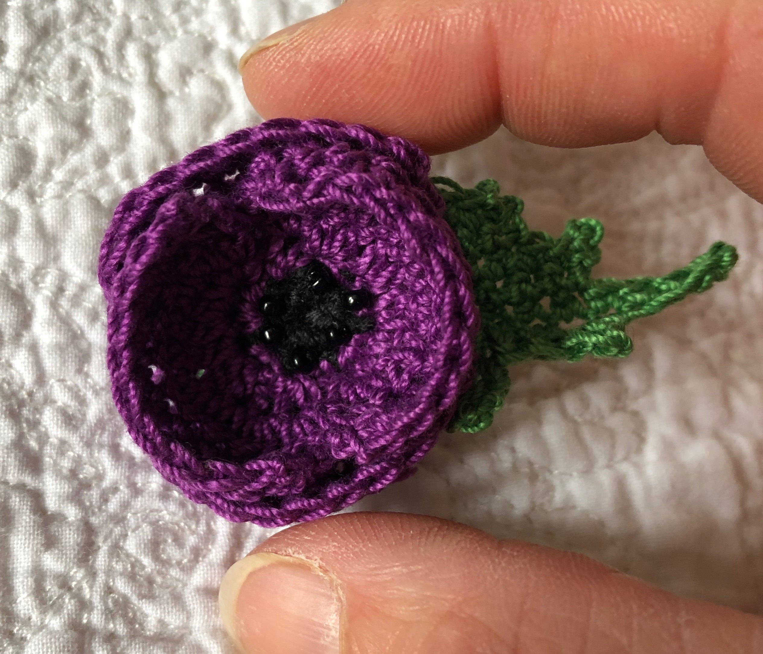 Miniature Poppy brooch.