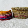 A small handmade, crocheted, jute and cotton basket containing 7 reusable facial rounds. Each facial round is made using 100% cotton in a selection of beautiful colours. They are wonderfully soft with a delicate texture. Kind on the skin and the environment.