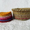 Jute and cotton basket of facial rounds.