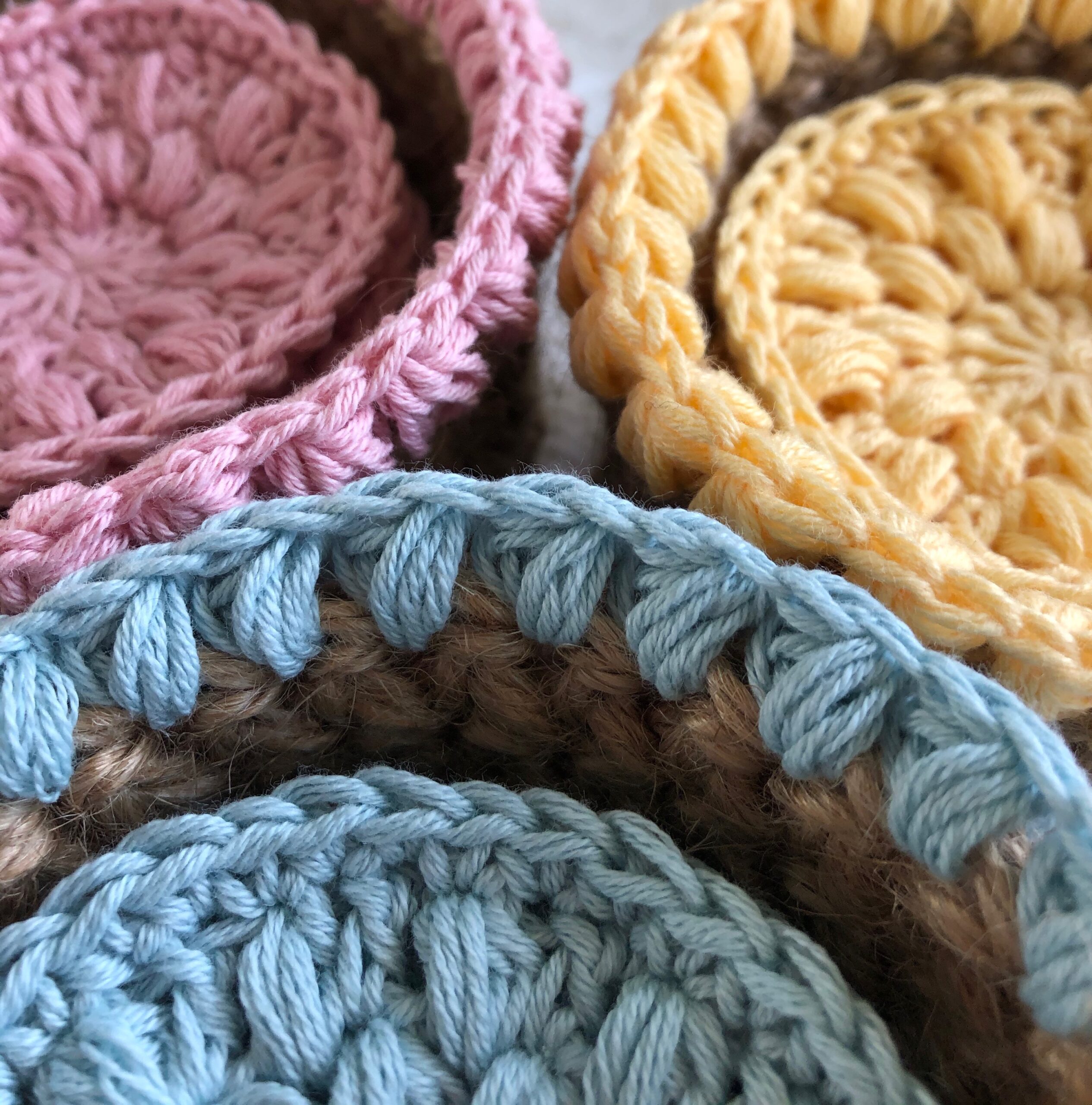 Eco-Friendly and reusable basket set of Facial scrubbies.