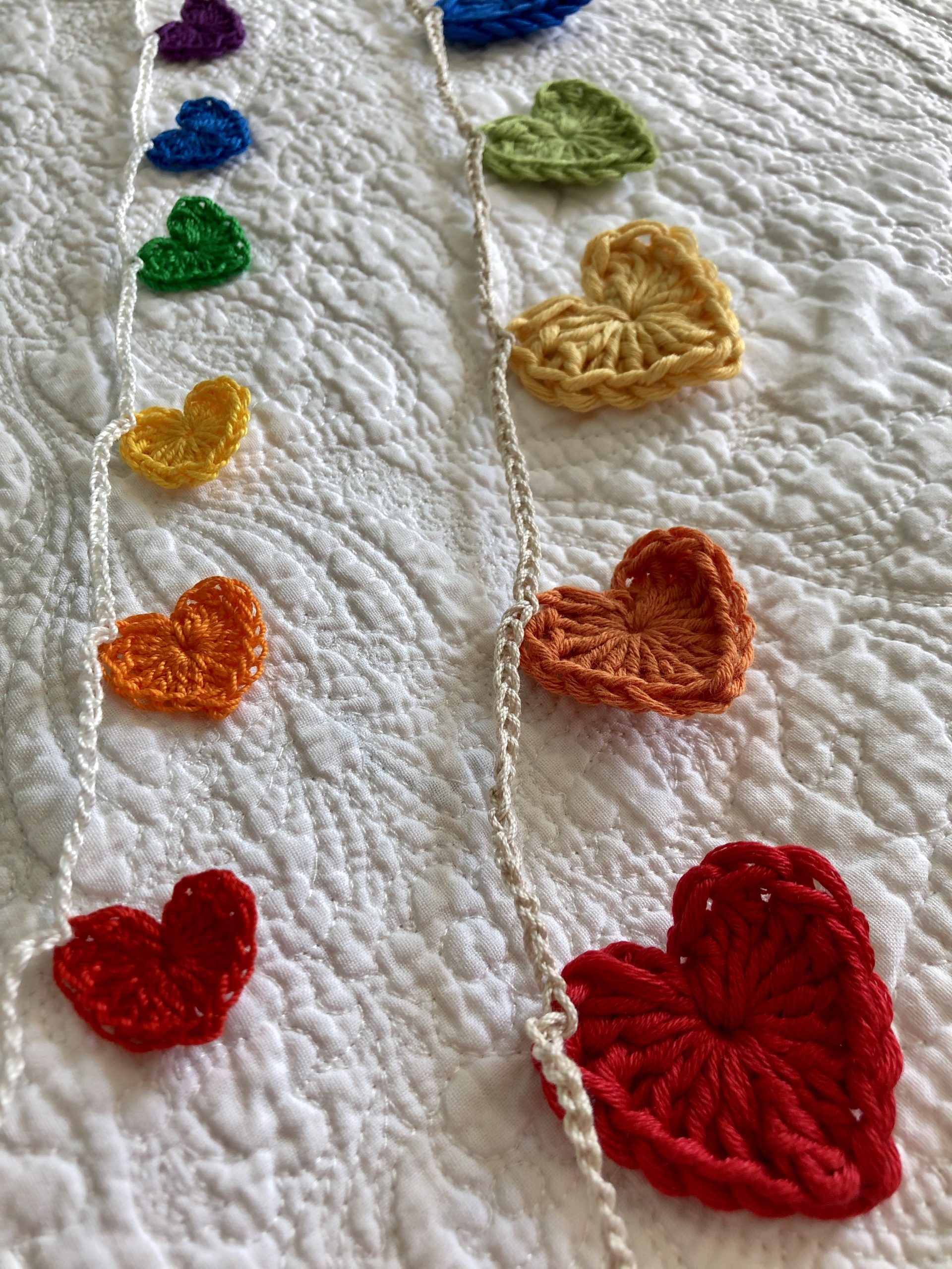 Rainbow hearts garlands.