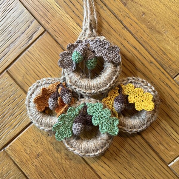 Mini autumn oak wreath (mustard leaf) - Image 2