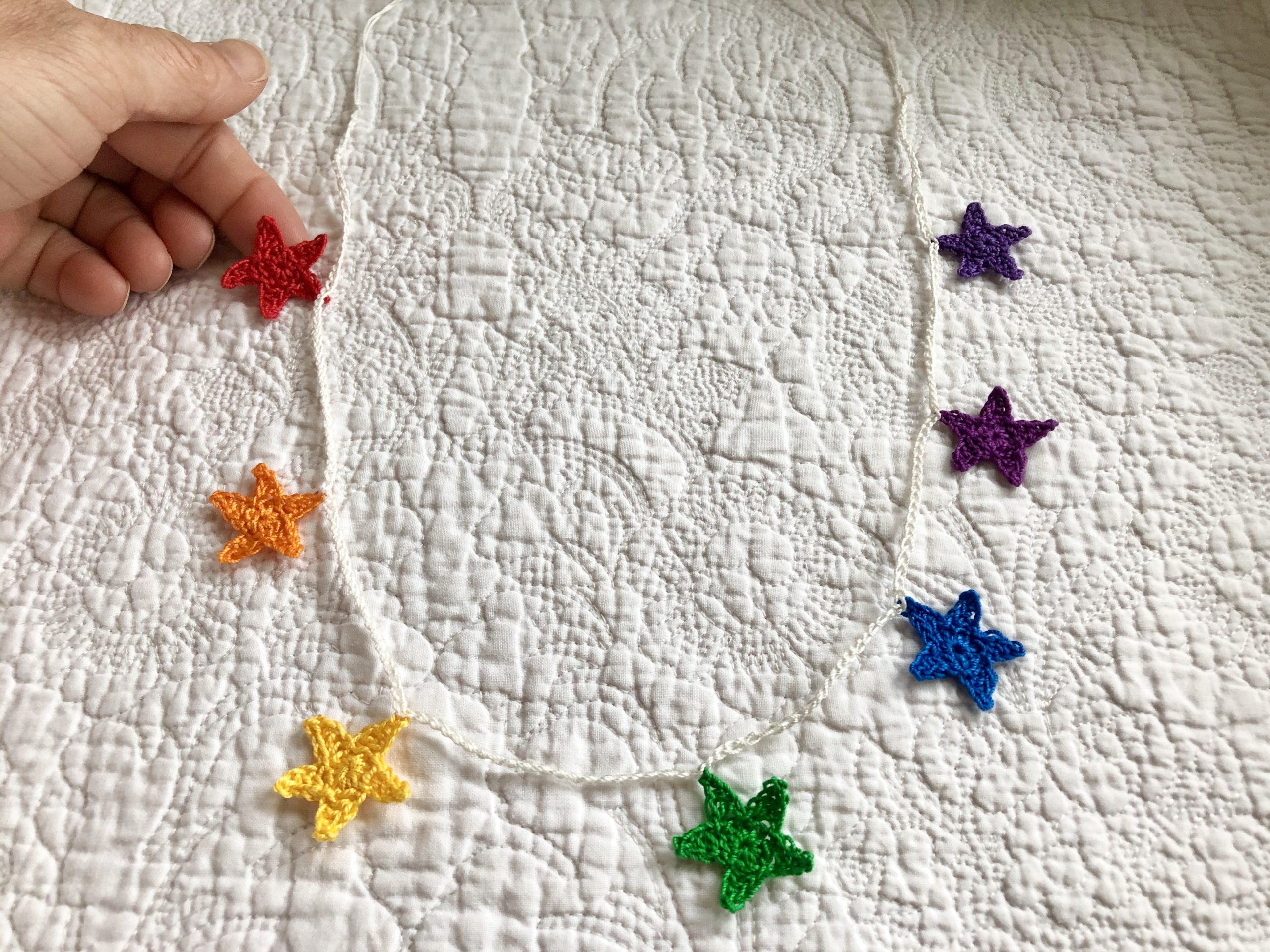 Rainbow star garland.