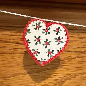 Holly heart garland.