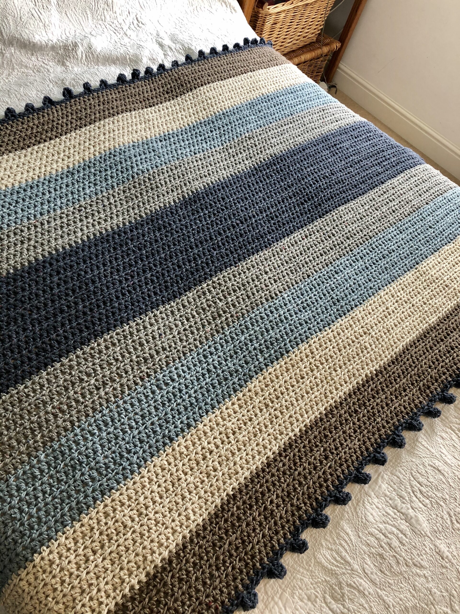 Blue Hues striped blanket.