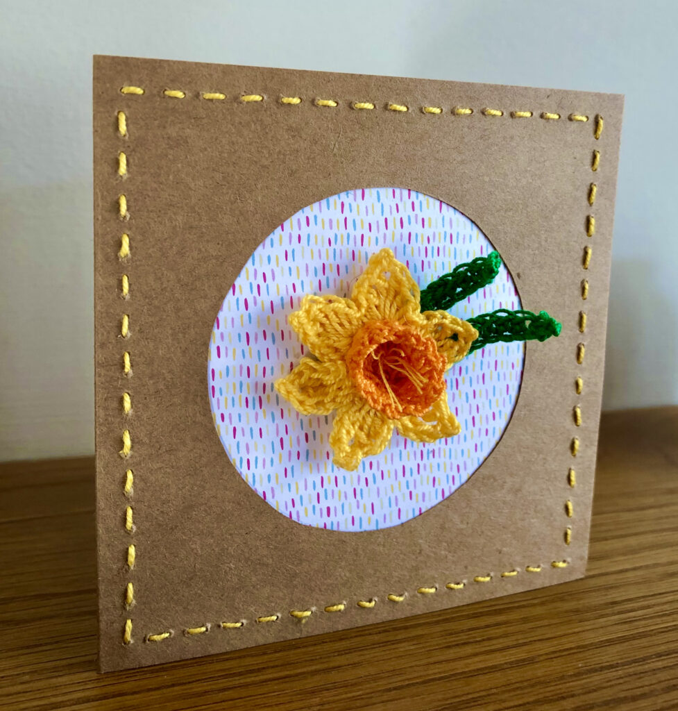 Hand made daffodil greetings card.