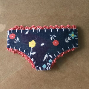 Positive pants brooch, Navy floral.