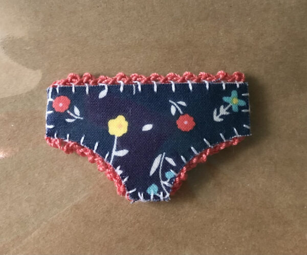 Positive pants brooch, Navy floral.